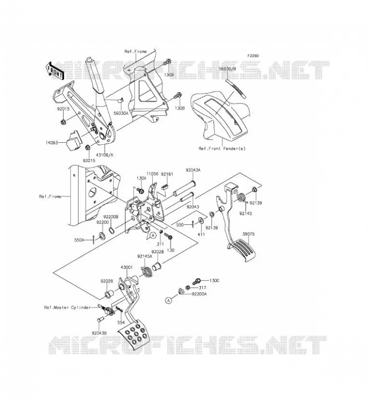 PEDALE DE FREIN/LEVIER ACCELERATEUR Kawasaki SSV 820 2016 MULE PRO-FXT  KAF820CGF
