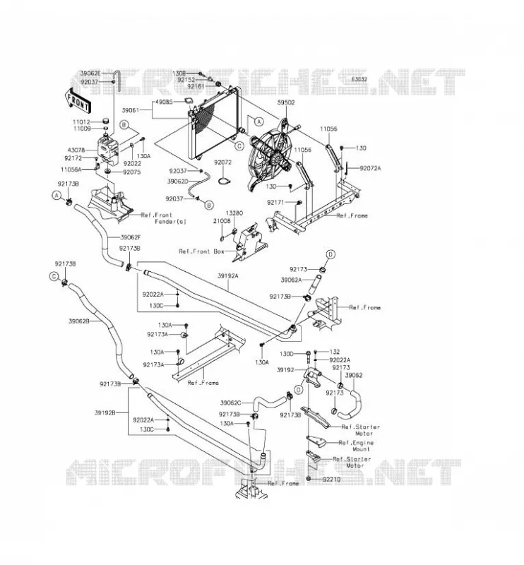 RADIATEUR Kawasaki SSV 820 2016 MULE PRO-FXT  KAF820CGF