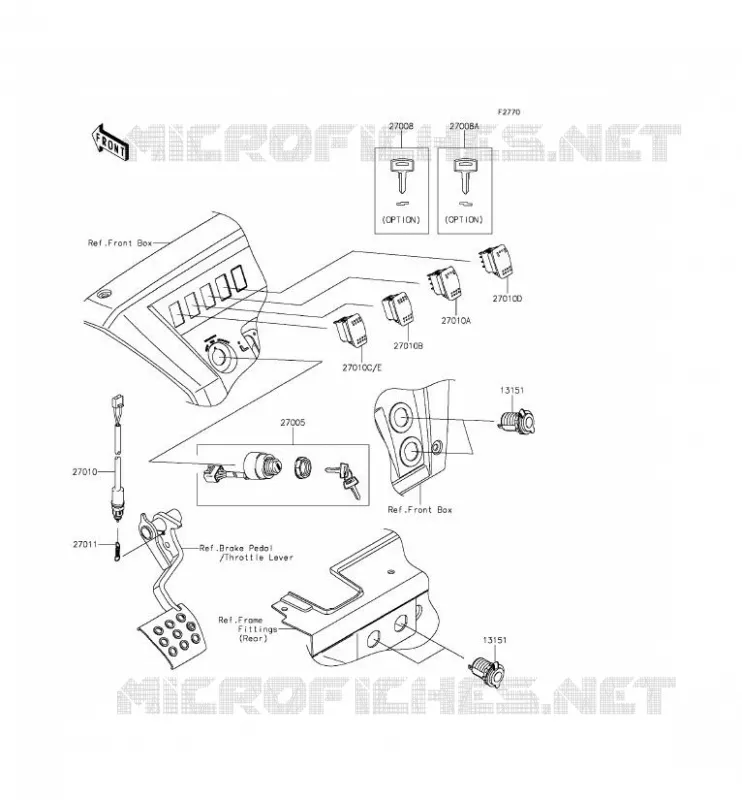 CONTACTEUR Kawasaki SSV 820 2015 MULE PRO-FXT  KAF820DFF