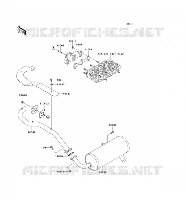 &Eacute;CHAPPEMENT Kawasaki SSV 950 2000 MULE 2510 DIESEL  KAF950-A1