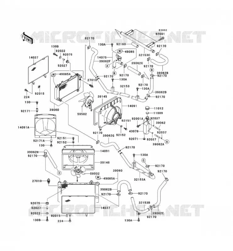 RADIATEUR Kawasaki SSV 950 no_year MULE 2510 DIESEL  KAF950-A1