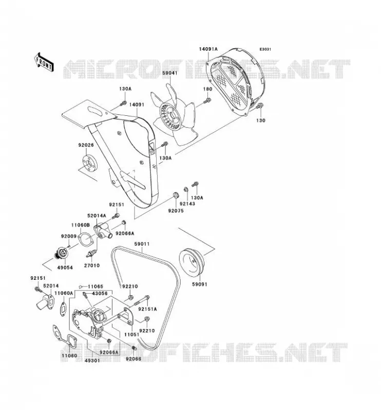 POMPE &Agrave; EAU Kawasaki SSV 950 2002 MULE 2510 DIESEL  KAF950-A3