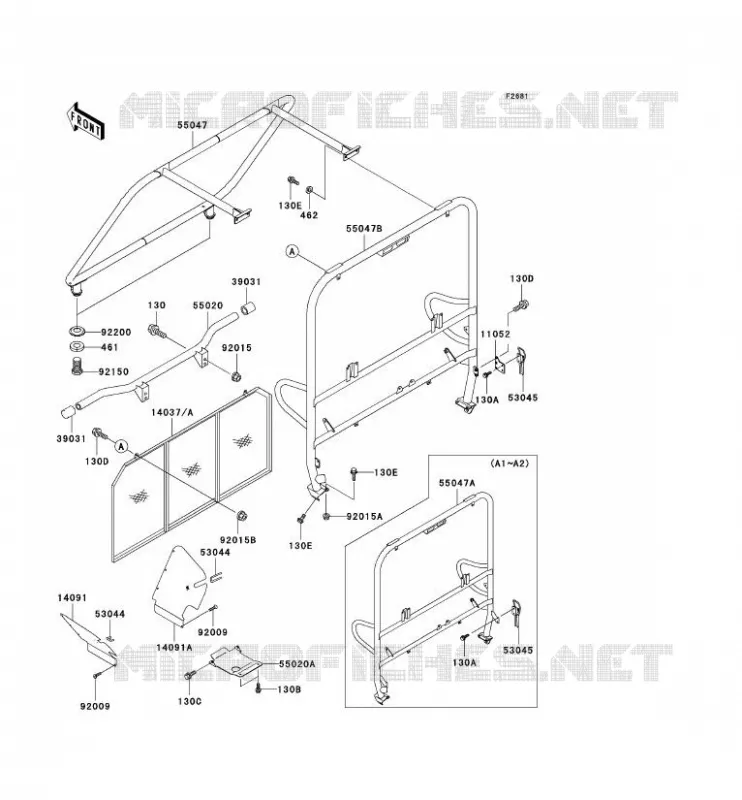 PROTECTION/CHASSIS CAB Kawasaki SSV 950 no_year MULE 2510 DIESEL  KAF950-A3