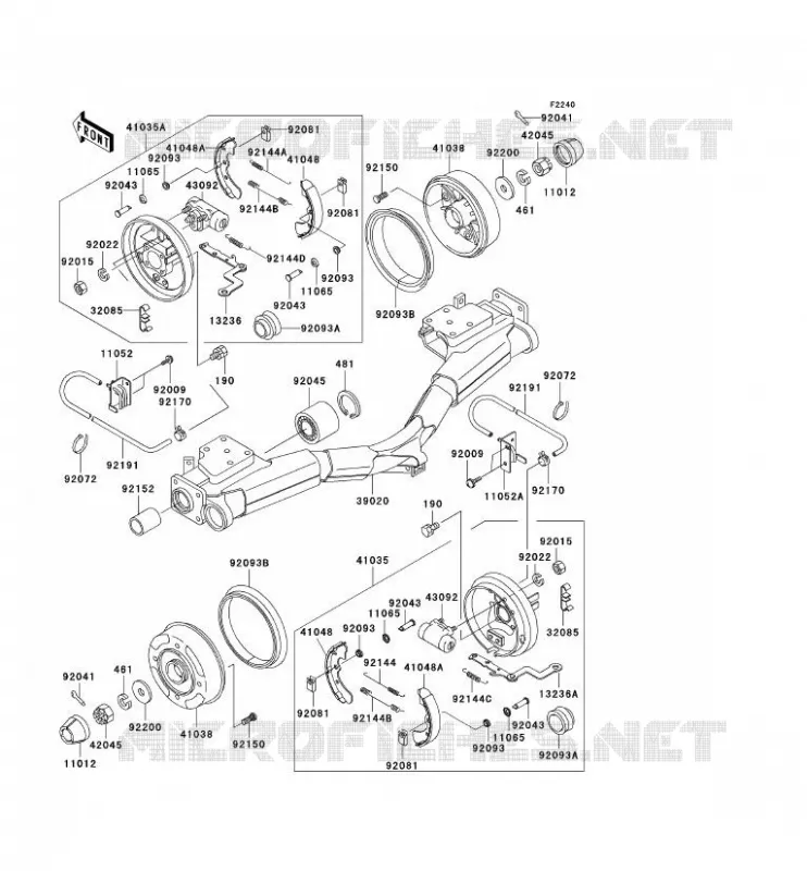 MOYEU ARRIERE/FREIN Kawasaki SSV 950 no_year MULE 3010 DIESEL  KAF950-B1