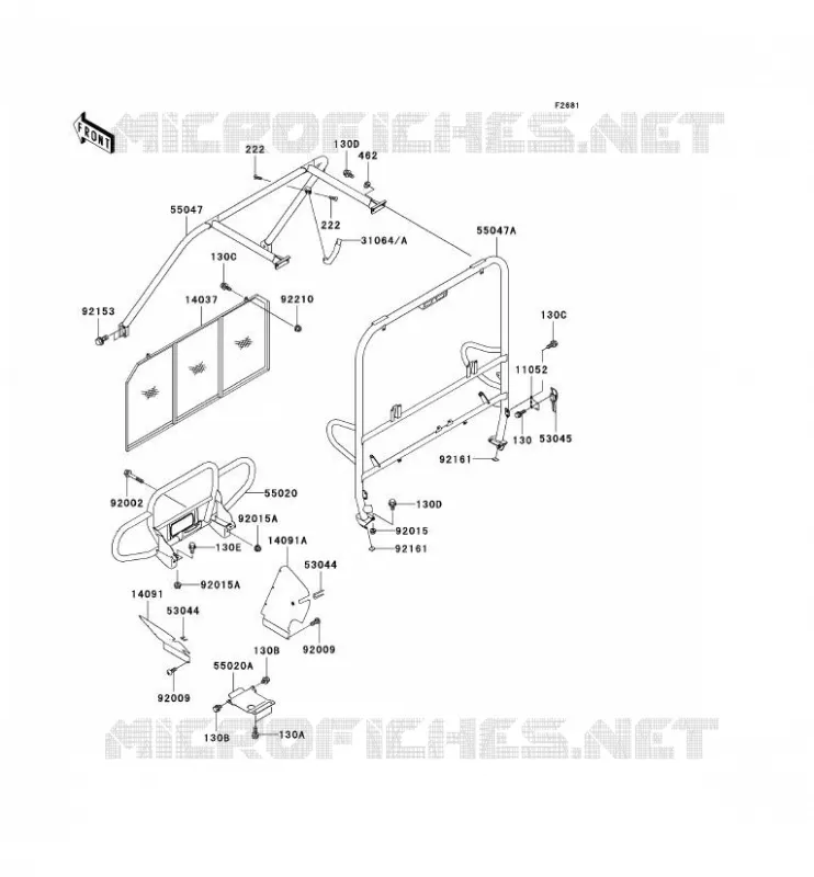 PROTECTION/CHASSIS CAB Kawasaki SSV 950 2004 MULE 3010 DIESEL 4X4  KAF950-B2