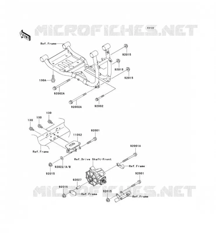 SUPPORT MOTEUR Kawasaki SSV 950 2004 MULE 3010 DIESEL 4X4  KAF950-B2