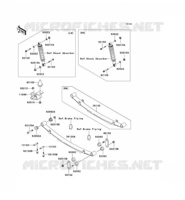 SUSPENSION ARRI&Egrave;RE Kawasaki SSV 950 2004 MULE 3010 DIESEL 4X4  KAF950-B2