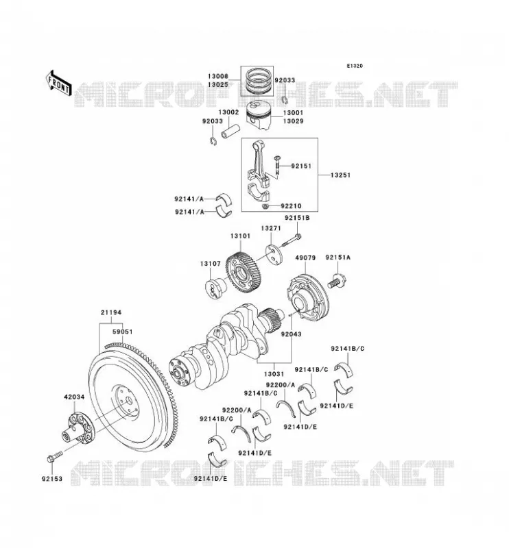 VILEBREQUIN/PISTON Kawasaki SSV 950 2004 MULE 3010 DIESEL 4X4  KAF950-B2