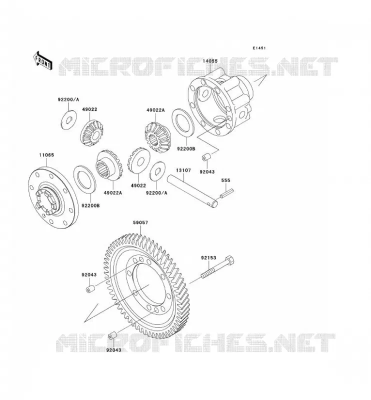 DIFFERENTIEL Kawasaki SSV 950 2005 MULE 3010 DIESEL 4X4  KAF950-B3