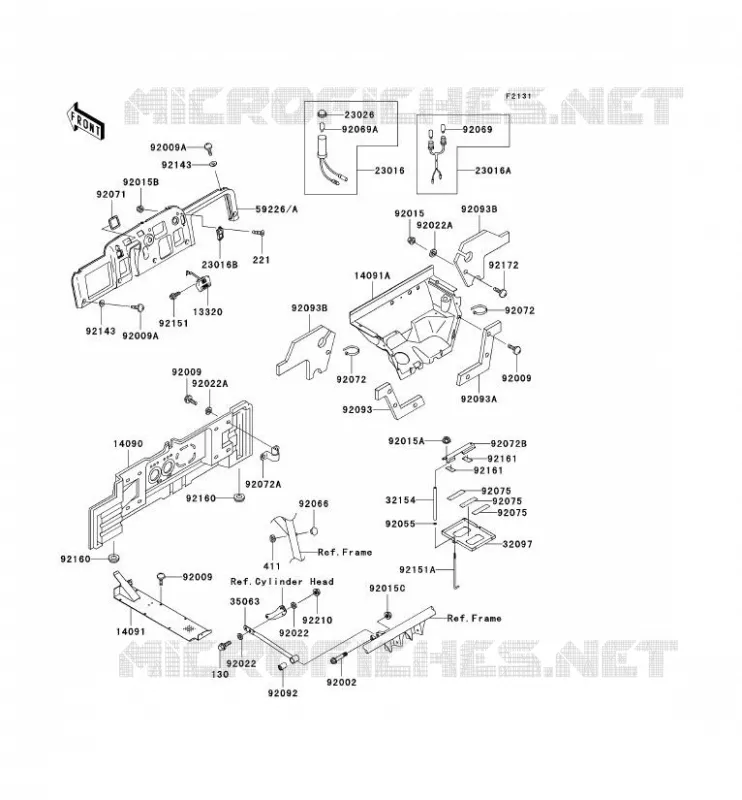 PIECE DE CADRE (COUVERTURE) Kawasaki SSV 950 2005 MULE 3010 DIESEL 4X4  KAF950-B3
