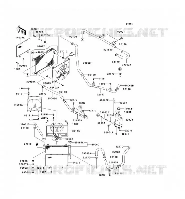 RADIATEUR Kawasaki SSV 950 2005 MULE 3010 DIESEL 4X4  KAF950-B3