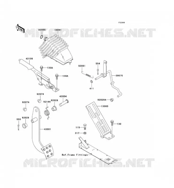 PEDALE DE FREIN/LEVIER ACCELERATEUR Kawasaki SSV 950 2007 MULE 3010 DIESEL 4X4  KAF950B7F