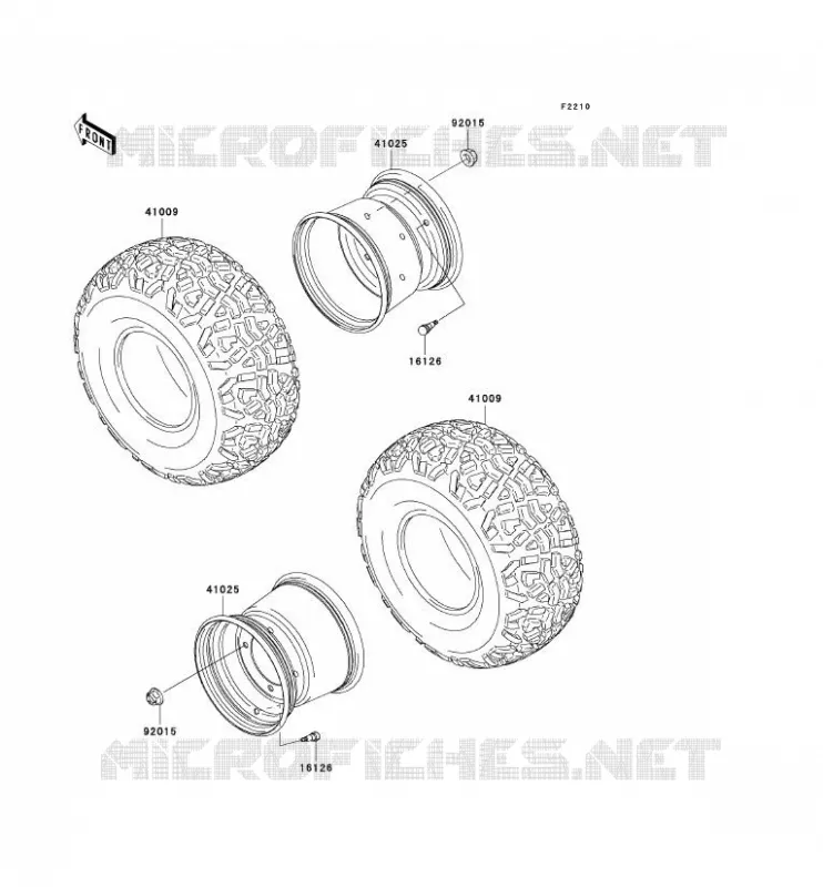 ROUE/PNEUS Kawasaki SSV 950 2007 MULE 3010 DIESEL 4X4  KAF950B7F