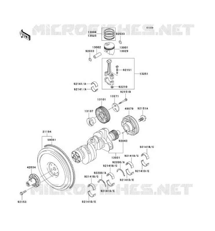 VILEBREQUIN/PISTON Kawasaki SSV 950 2007 MULE 3010 DIESEL 4X4  KAF950B7F