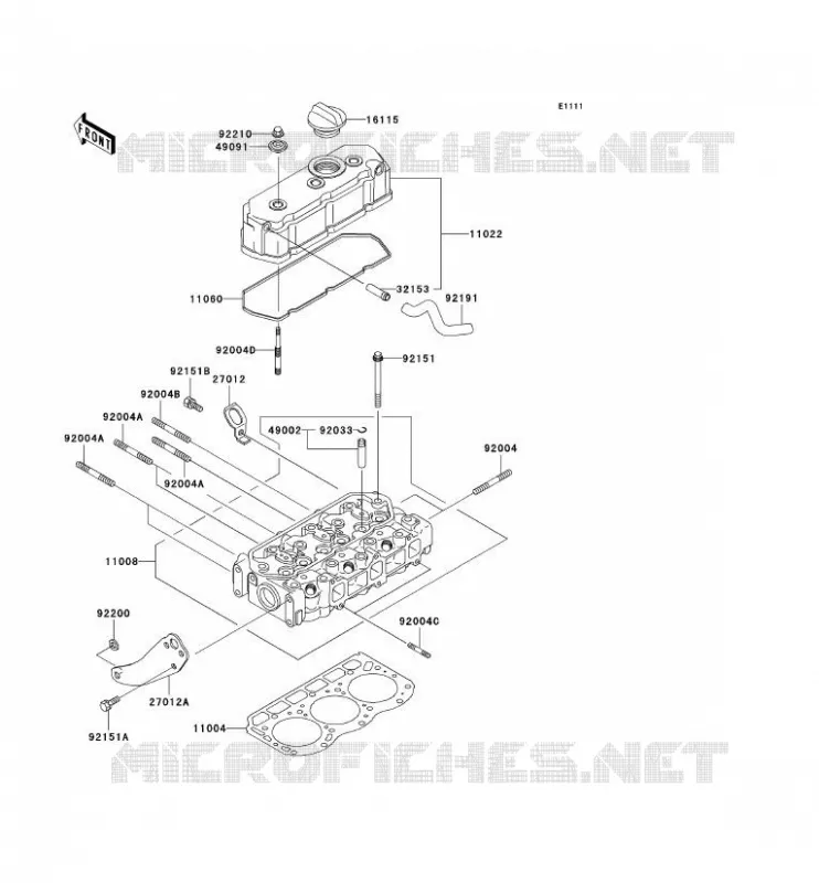 CULASSE Kawasaki SSV 950 2007 MULE 3010 DIESEL 4X4  KAF950B7F