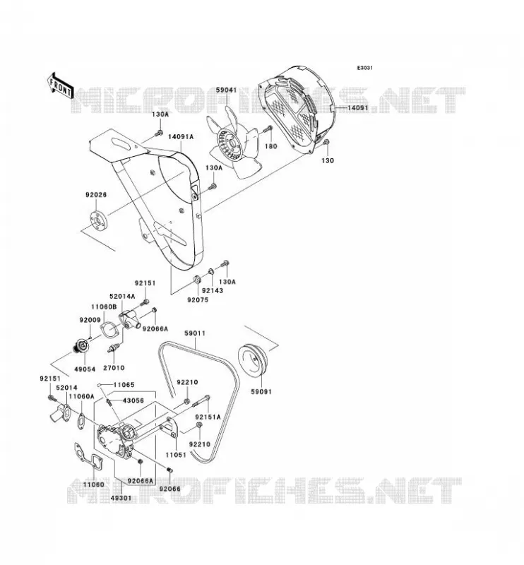 POMPE &Agrave; EAU Kawasaki SSV 950 2007 MULE 3010 DIESEL 4X4  KAF950B7F