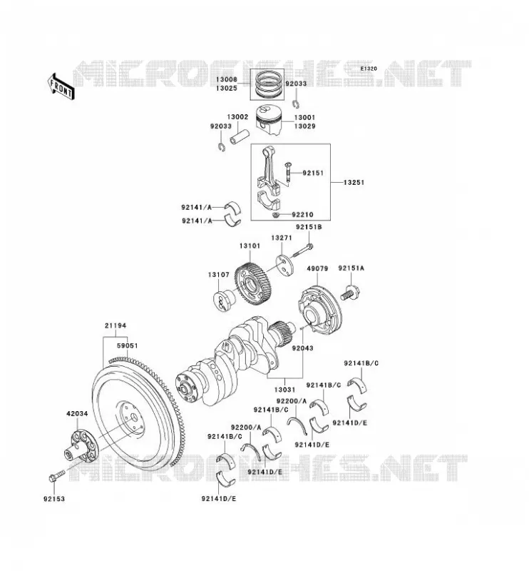 VILEBREQUIN/PISTON Kawasaki SSV 950 2007 MULE 3010 DIESEL 4X4  KAF950B7F