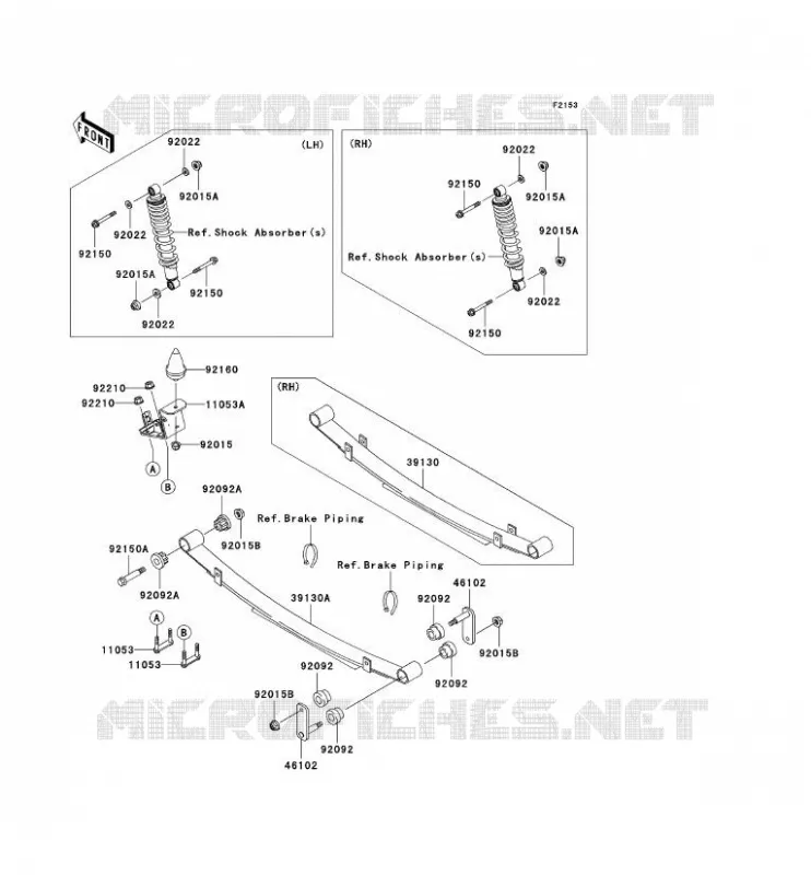 SUSPENSION ARRI&Egrave;RE Kawasaki SSV 950 2007 MULE 3010 TRANS 4X4 DIESEL  KAF950C7F