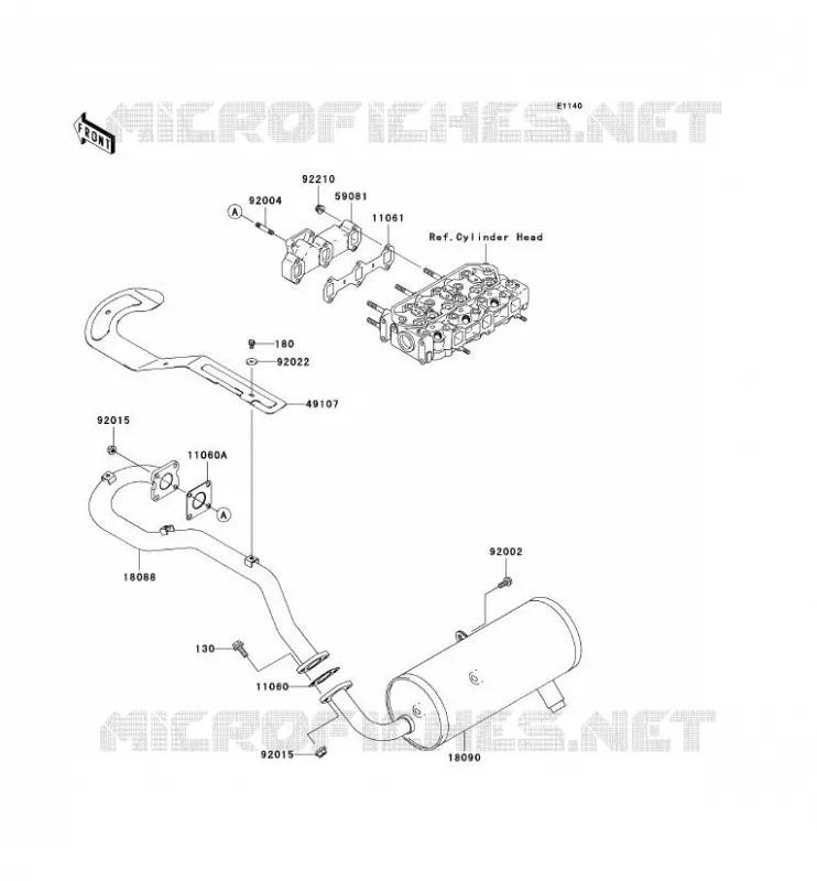 &Eacute;CHAPPEMENT Kawasaki SSV 950 2008 MULE 3010 DIESEL 4X4  KAF950D8F