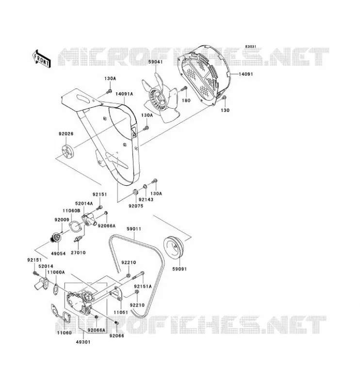 POMPE &Agrave; EAU Kawasaki SSV 950 2008 MULE 3010 DIESEL 4X4  KAF950D8F