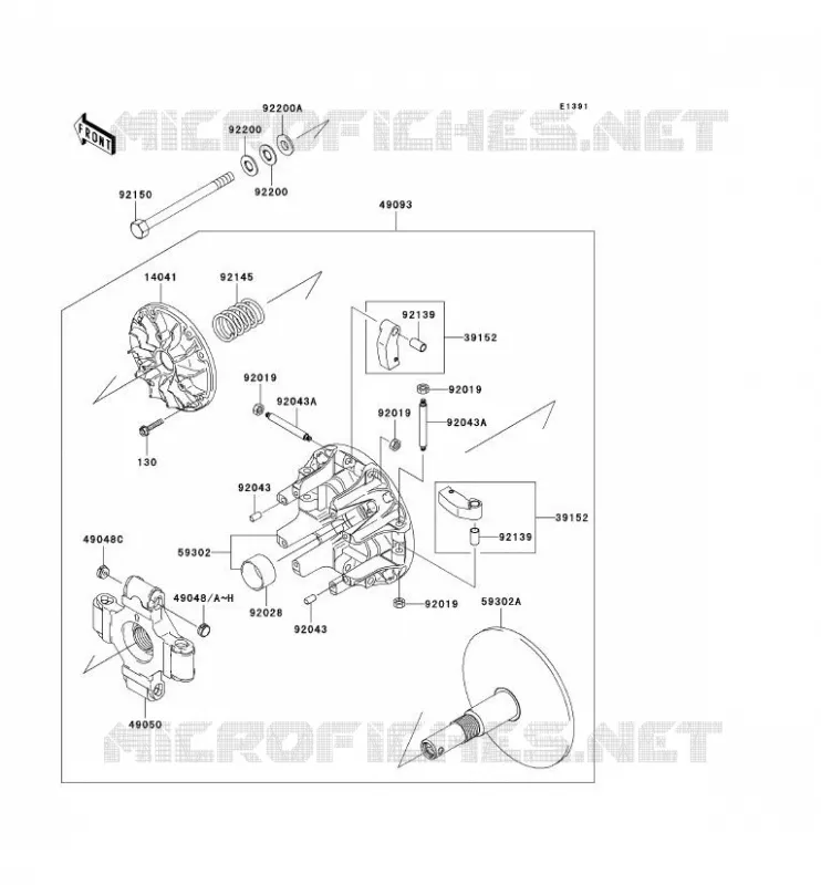 VARIATEUR Kawasaki SSV 950 2008 MULE 3010 DIESEL 4X4  KAF950D8F