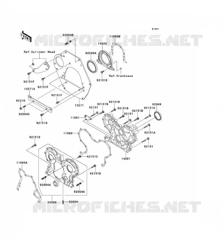 COUVERCLES MOTEUR Kawasaki SSV 950 2009 MULE 4010 DIESEL 4X4  KAF950F9F