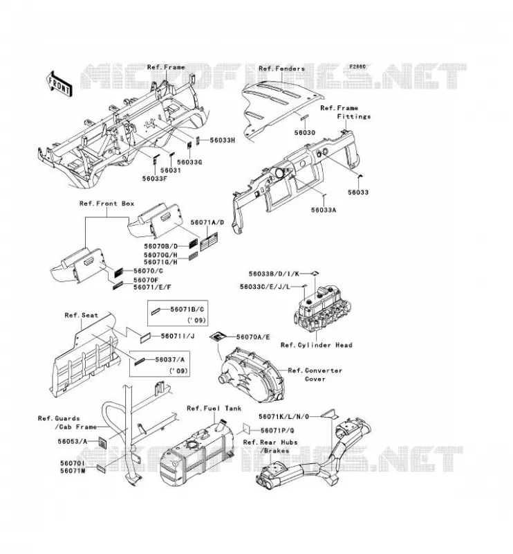 LABEL Kawasaki SSV 950 2009 MULE 4010 DIESEL 4X4  KAF950F9F