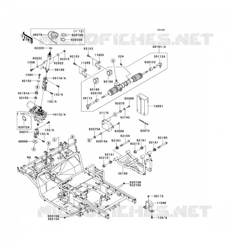 CH&Acirc;SSIS Kawasaki SSV 950 2010 MULE 4010 DIESEL 4X4  KAF950FAF