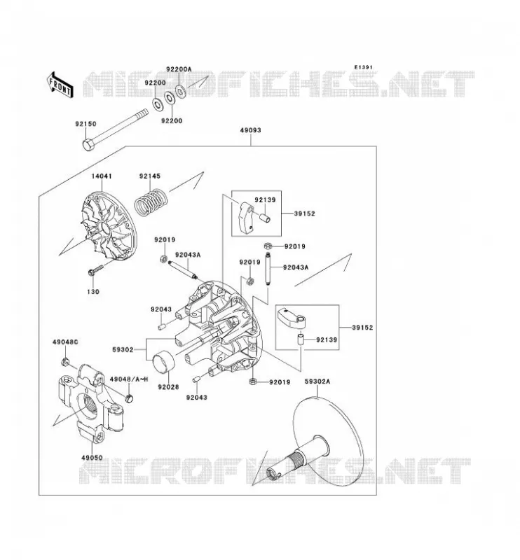 VARIATEUR Kawasaki SSV 950 2010 MULE 4010 DIESEL 4X4  KAF950FAF