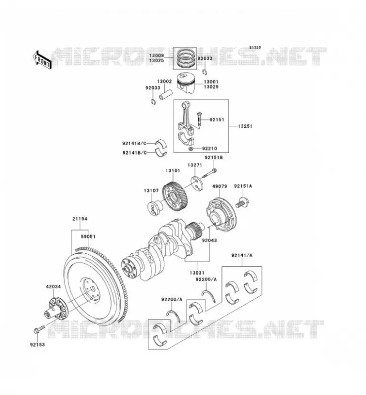 VILEBREQUIN/PISTON Kawasaki SSV 950 2012 MULE 4010 DIESEL 4X4  KAF950FCF