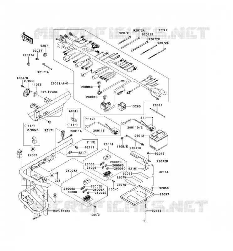 CHASSIS EQUIPMENT ELECTRIQUE Kawasaki SSV 950 2013 MULE 4010 DIESEL 4X4  KAF950FDF