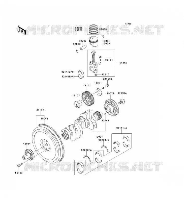 VILEBREQUIN/PISTON Kawasaki SSV 950 2009 MULE 4010 TRANS 4X4 DIESEL  KAF950G9F