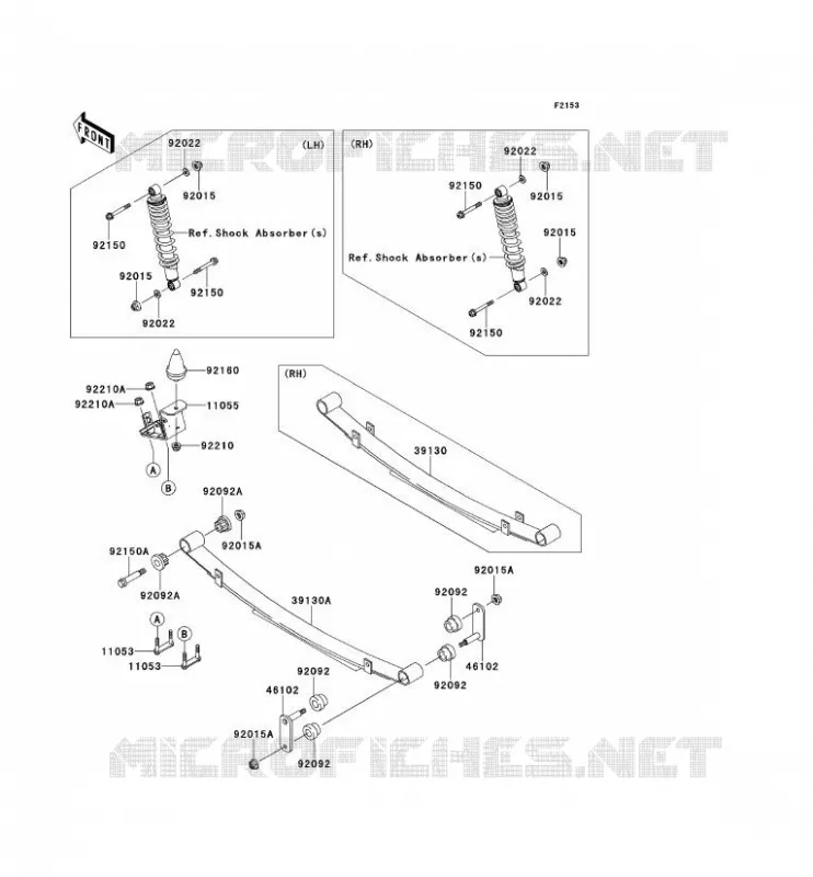 SUSPENSION ARRI&Egrave;RE Kawasaki SSV 950 2010 MULE 4010 TRANS 4X4 DIESEL  KAF950GAF