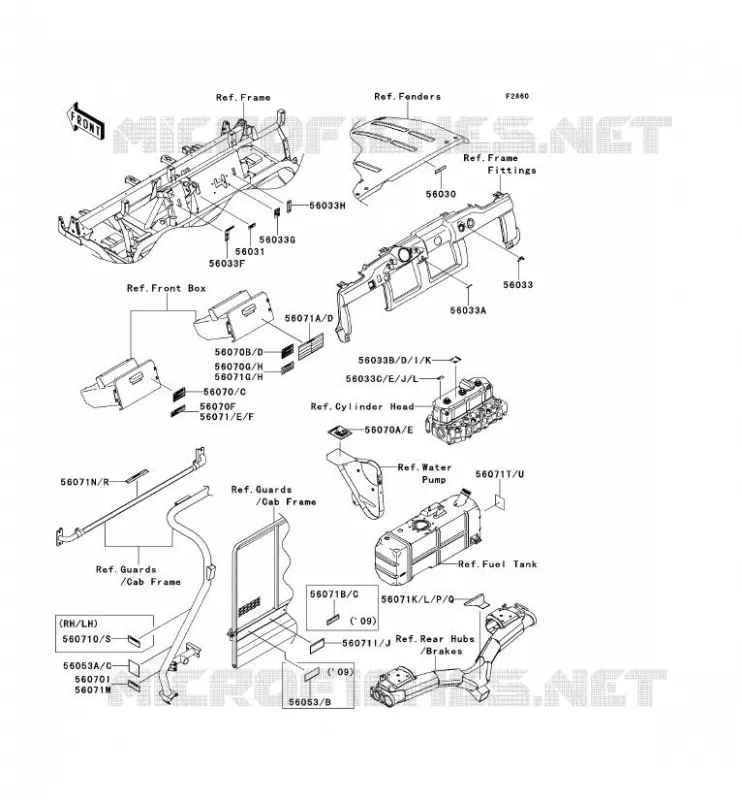 LABEL Kawasaki SSV 950 2010 MULE 4010 TRANS 4X4 DIESEL  KAF950GAF