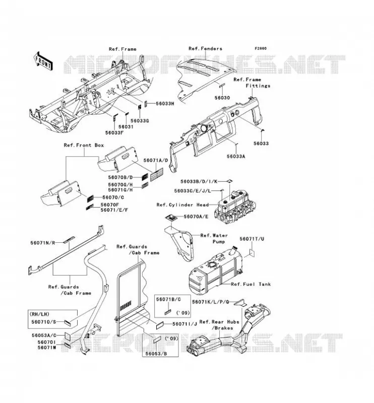 LABEL Kawasaki SSV 950 2010 MULE 4010 TRANS 4X4 DIESEL  KAF950GAF