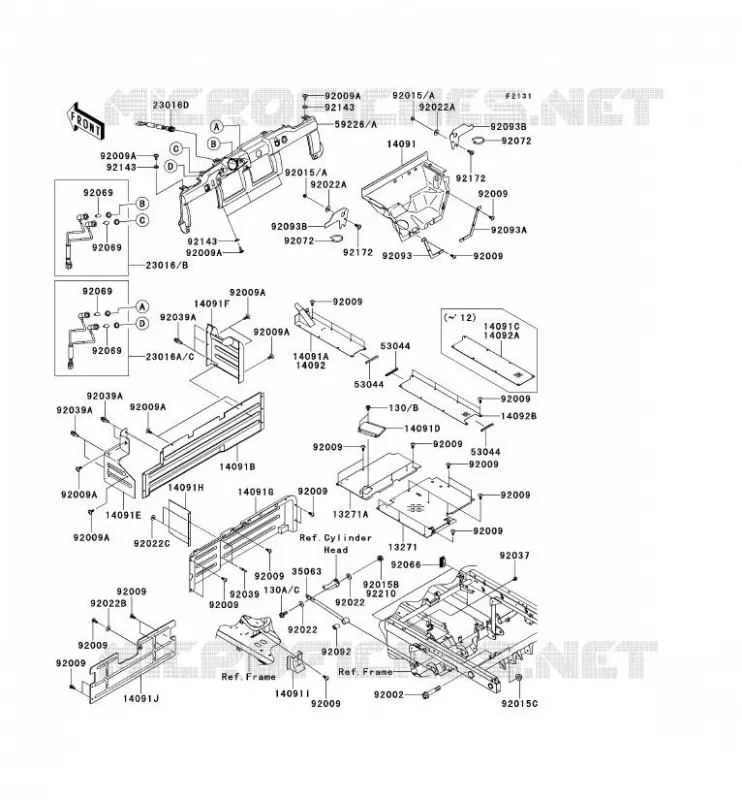PIECE DE CADRE (COUVERTURE) Kawasaki SSV 950 2011 MULE 4010 TRANS 4X4 DIESEL  KAF950GBF