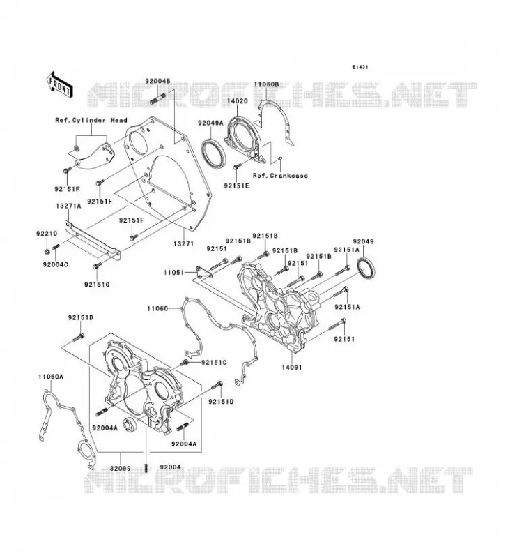 COUVERCLES MOTEUR Kawasaki SSV 950 2012 MULE 4010 TRANS 4X4 DIESEL  KAF950GCF