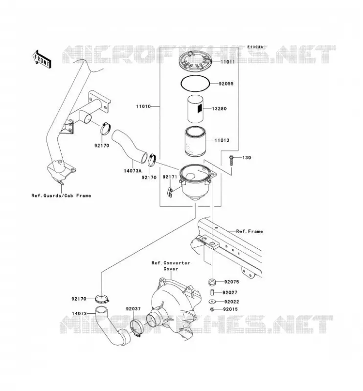 FILTRE A AIR - CONVERTISSEUR Kawasaki SSV 950 2013 MULE 4010 TRANS 4X4 DIESEL  KAF950GDF