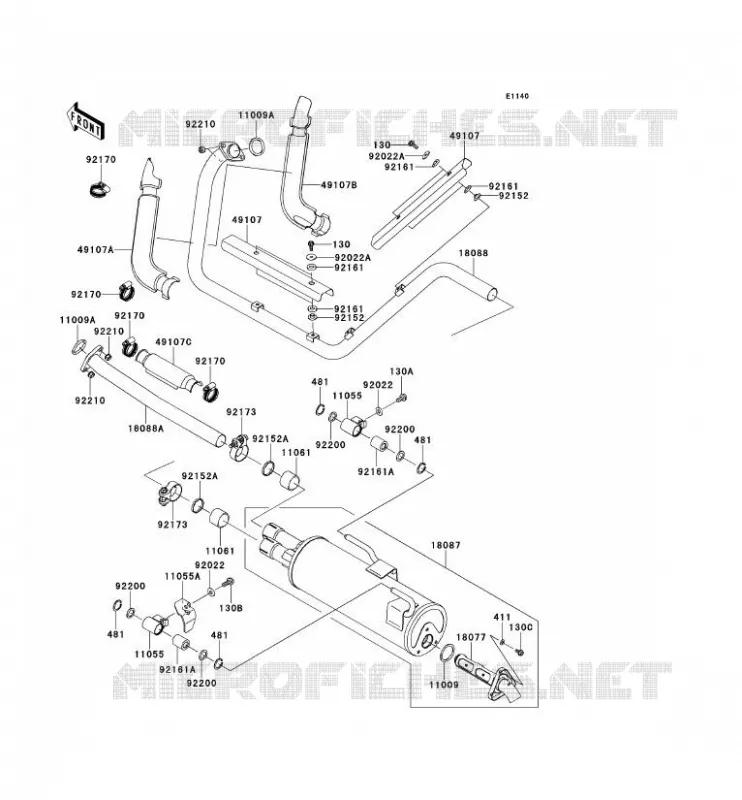 &Eacute;CHAPPEMENT Kawasaki SSV 750 2013 TERYX 750 FI 4X4 SPORT  KRF750SDF