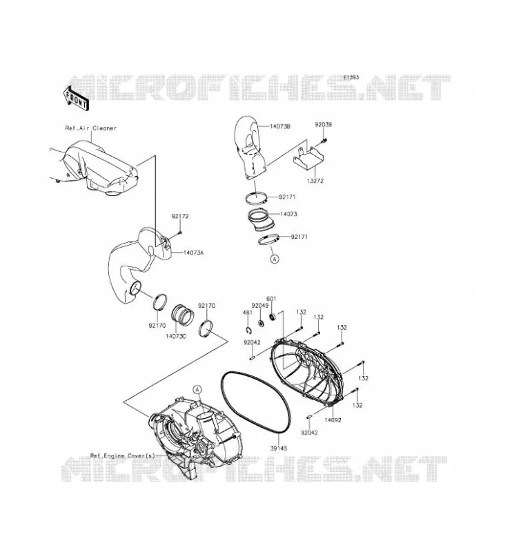 COUVERCLE CONVERTISSEUR Kawasaki SSV 800 2014 TERYX  KRF800AEF