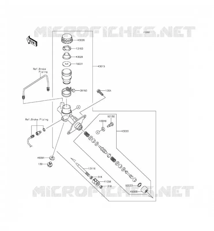 MAiTRE CYLINDRE Kawasaki SSV 800 2015 TERYX  KRF800AFF