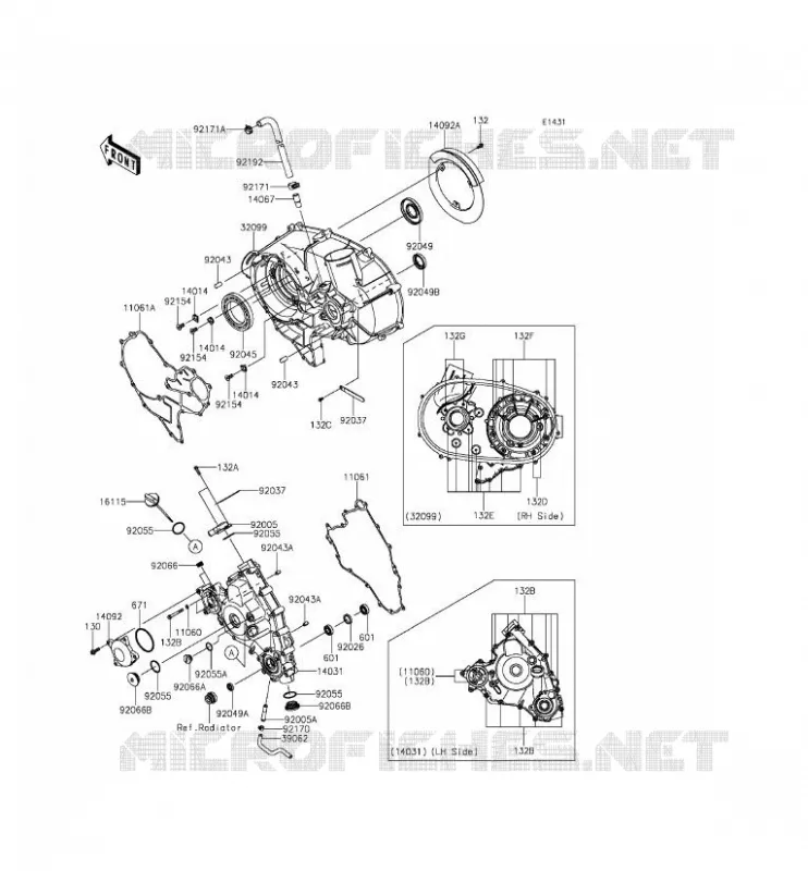COUVERCLES MOTEUR Kawasaki SSV 800 2014 TERYX  KRF800BEF