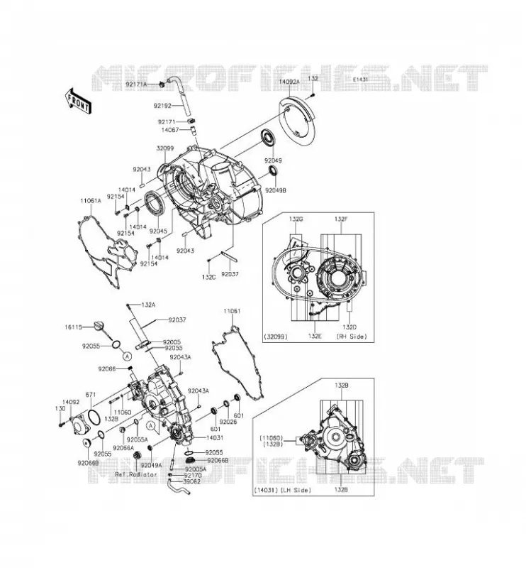 COUVERCLES MOTEUR Kawasaki SSV 800 2015 TERYX  KRF800CFF