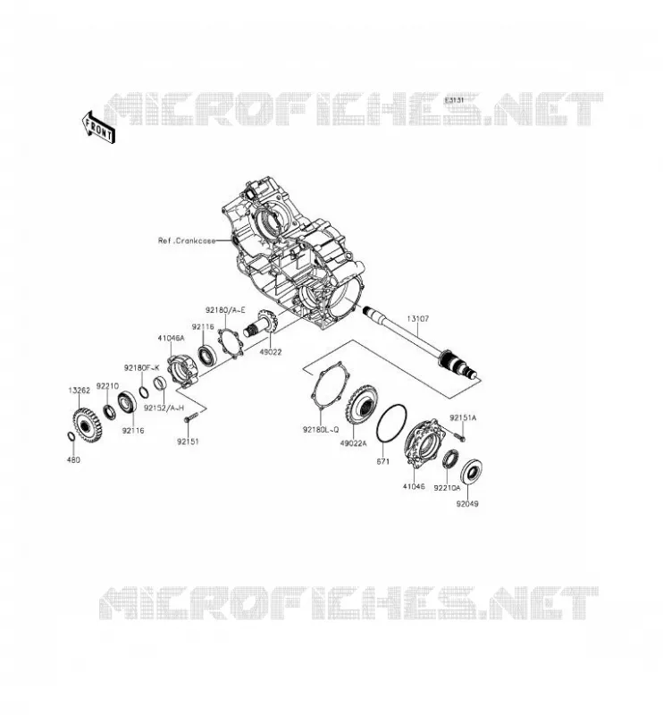 PIGNON CONIQUE AVANT Kawasaki SSV 800 2014 TERYX  KRF800DEF