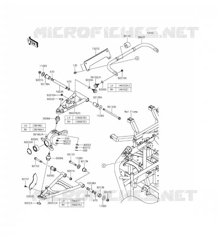 AMORTISSEUR AVANT Kawasaki SSV 800 2015 TERYX  KRF800DFF