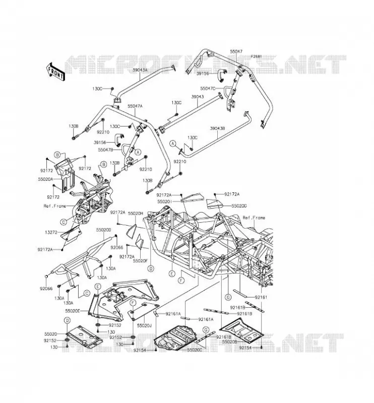 PROTECTION/CHASSIS CAB Kawasaki SSV 800 2015 TERYX  KRF800DFF