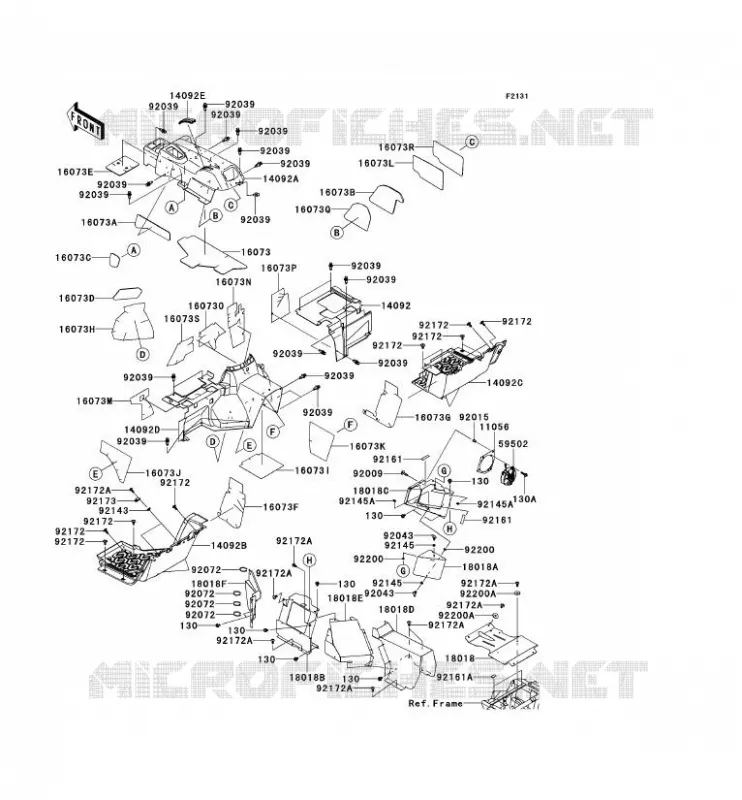 PIECE DE CADRE(ARRI&Egrave;RE) Kawasaki SSV 750 2012 TERYX 4 750 4X4  KRT750ACF