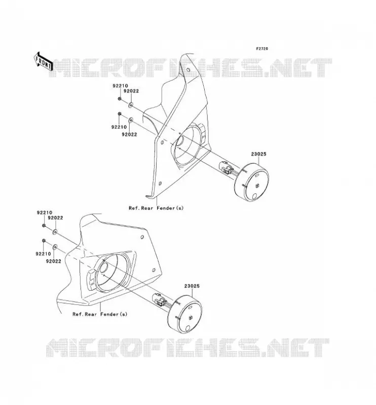 FEUX ARRI&Egrave;RE(S) Kawasaki SSV 750 2012 TERYX 4 750 4X4  KRT750ACF