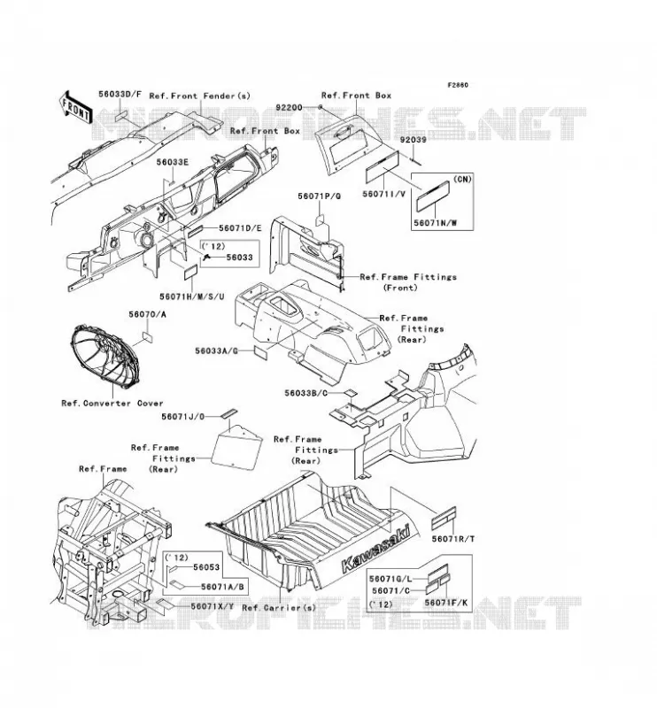 LABEL Kawasaki SSV 750 2012 TERYX 4 750 4X4  KRT750ACF