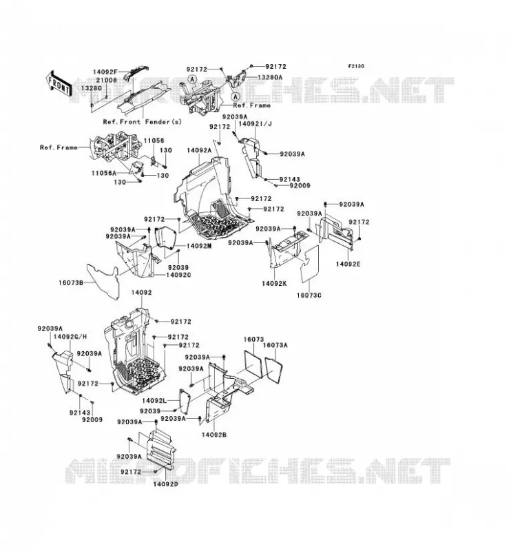 PIECE DE CADRE(AVANT) Kawasaki SSV 750 2012 TERYX 4 750 4X4 EPS  KRT750BCF